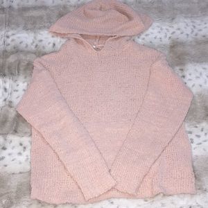 light pink knit fluffy sweater
